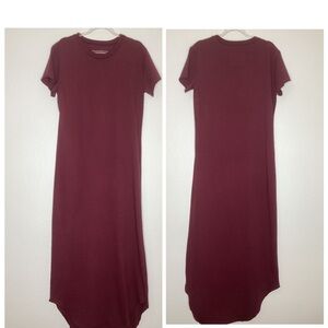 Frank & Eileen Harper Tee Lab Jersey Maxi Dress Burgundy Sm